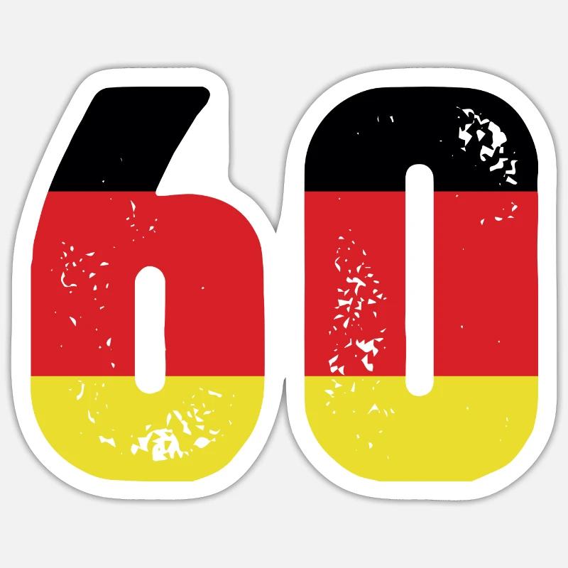 60 Numéro Jersey Allemagne - Sticker taille S (10 x 10 cm) - blanc mat