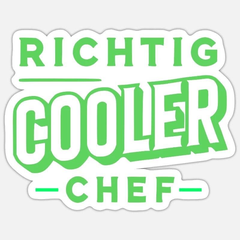 Richtig cooler Chef - Sticker Größe S (10 x 10 cm) - Mattweiß