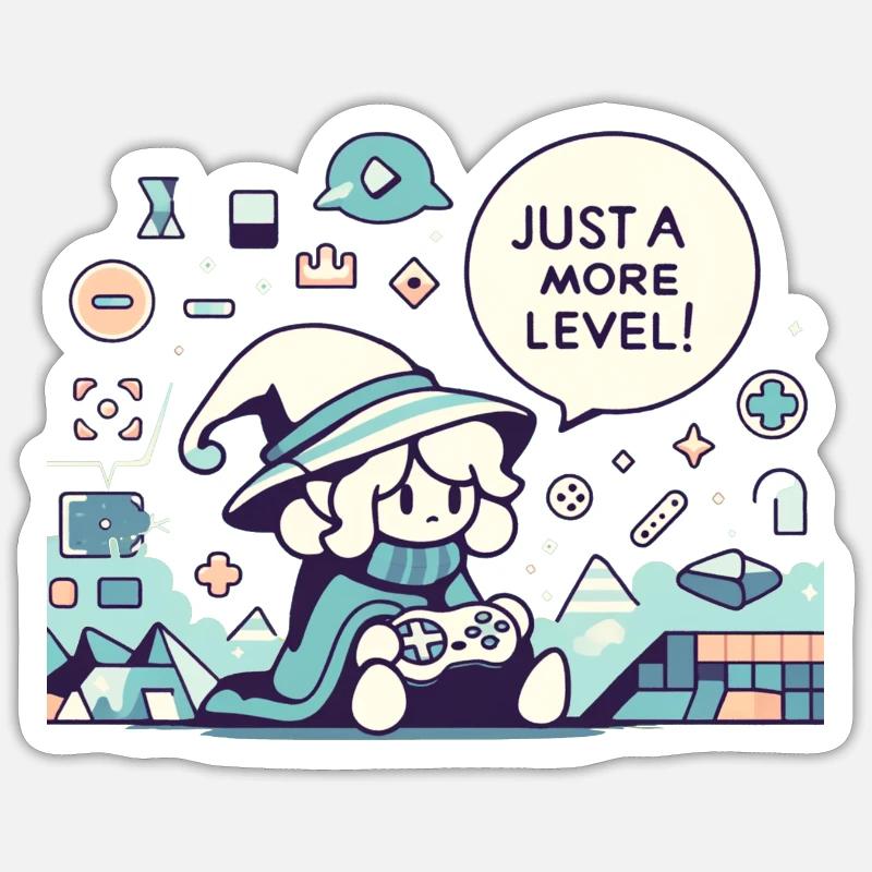 Sorcier du jeu - Sticker taille S (10 x 10 cm) - blanc mat