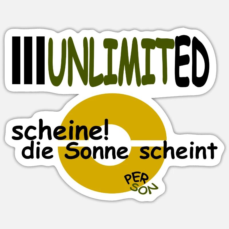 scheine! die Sonne scheint Sticker Größe S (10 x 10 cm)