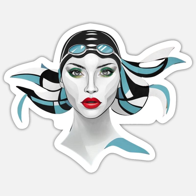 Aquatic Elegance: Imagination Dives Deep - Sticker size S (10 x 10 cm) - white matte