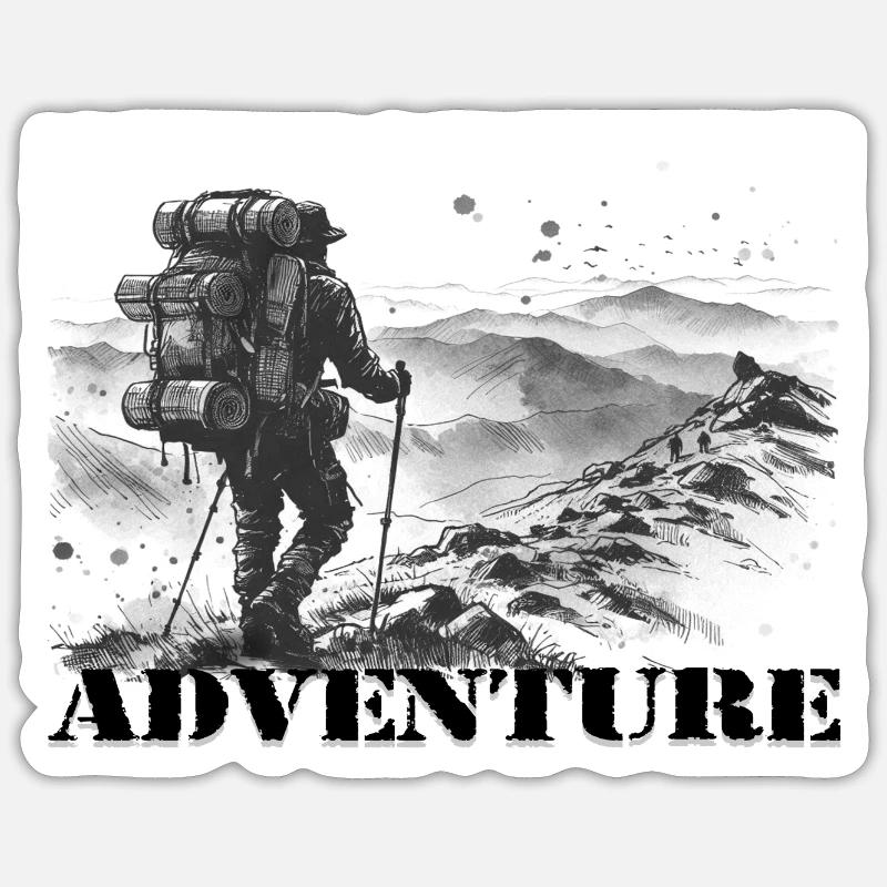 Aventure - Sticker taille S (10 x 10 cm) - blanc mat