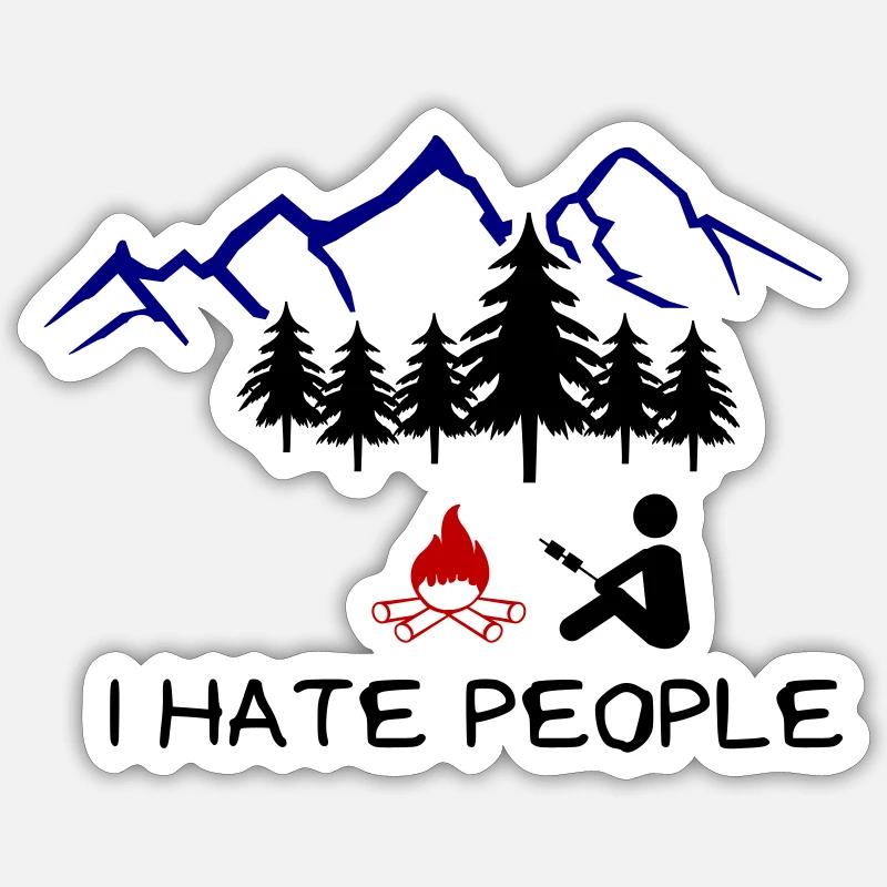 i hate people 002 - Sticker Größe S (10 x 10 cm) - Mattweiß