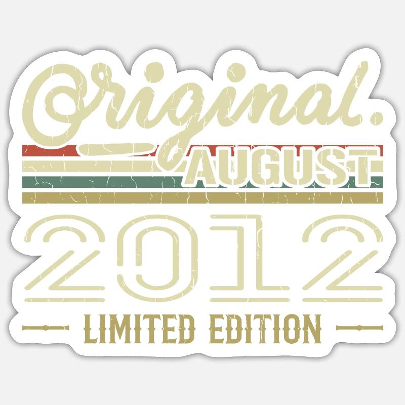 August 2012 Birthday August 2012 August 2012 Retro Sticker size S (10 x 10 cm)