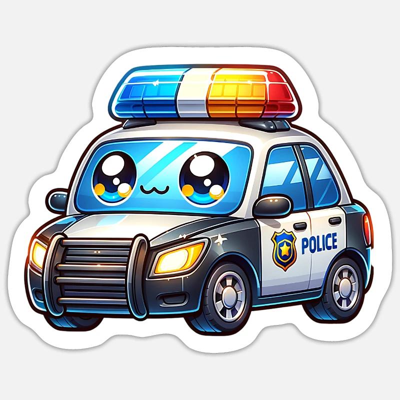 Police - Sticker taille S (10 x 10 cm) - blanc mat