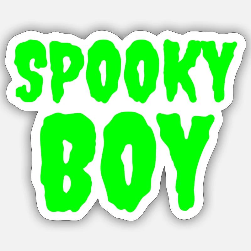 Spooky Boy Halloween Graphic Tee - Sticker size S (10 x 10 cm) - white matte