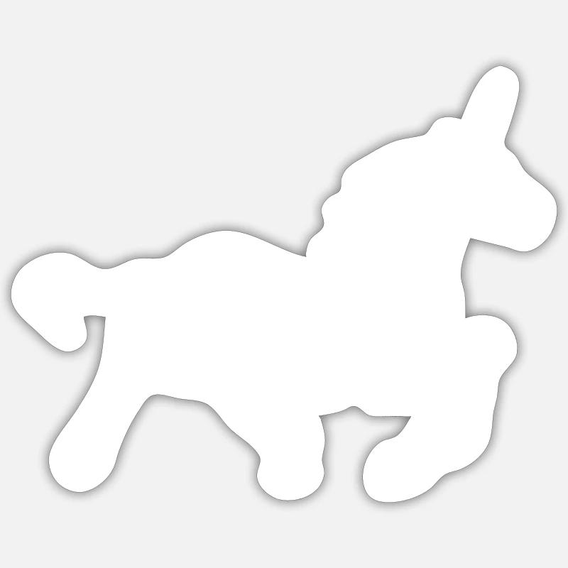 Licorne 1 - Sticker taille S (10 x 10 cm) - blanc mat