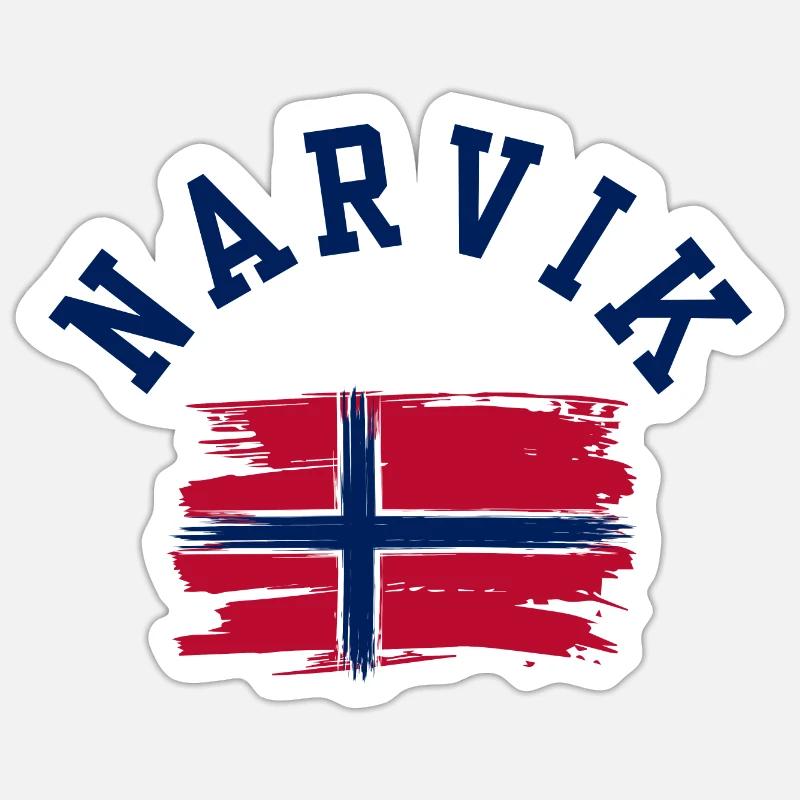 Narvik Norway - Sticker size S (10 x 10 cm) - white matte