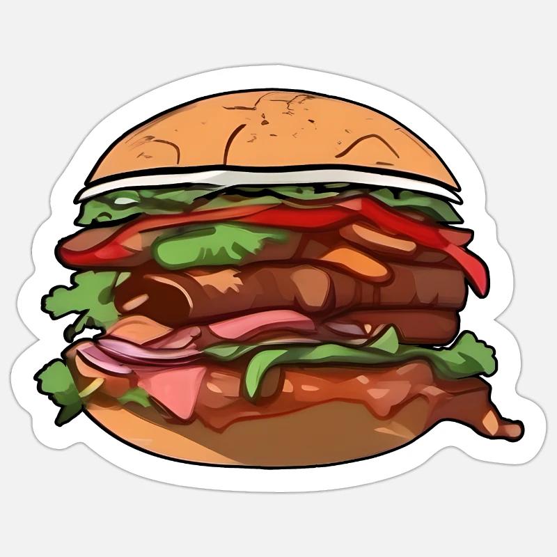 Burger Sticker Größe S (10 x 10 cm)
