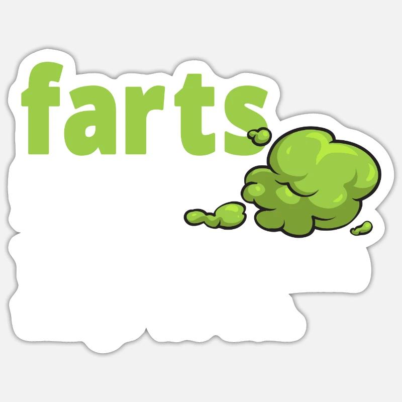 pet pète pète pète - Sticker taille S (10 x 10 cm) - blanc mat