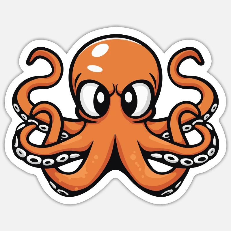 Octopus Comic Sticker size S (10 x 10 cm)