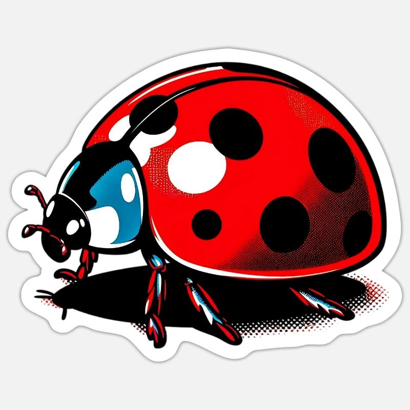 Marienkäfer - Sticker Größe S (10 x 10 cm) - Mattweiß