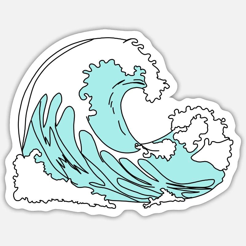 Wave Retro Comic Style - Sticker size S (10 x 10 cm) - white matte