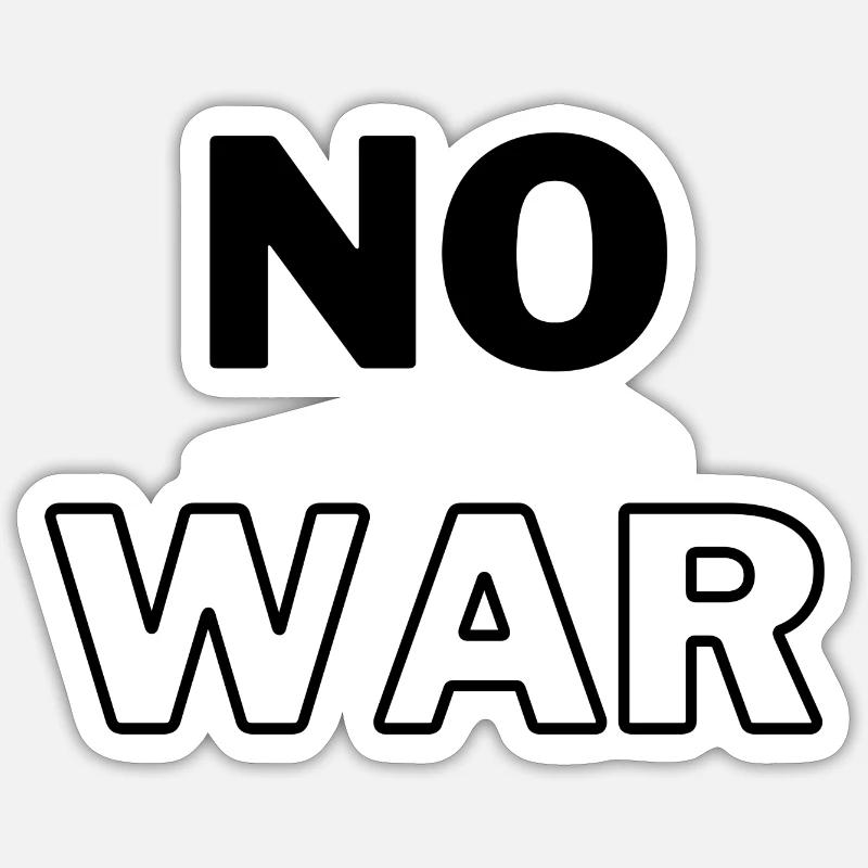 No WAR - Sticker size S (10 x 10 cm) - white matte