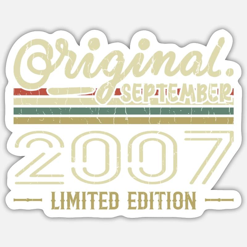 September 2007 Geburtstagsgeschenk September 2007 Sticker Größe S (10 x 10 cm)