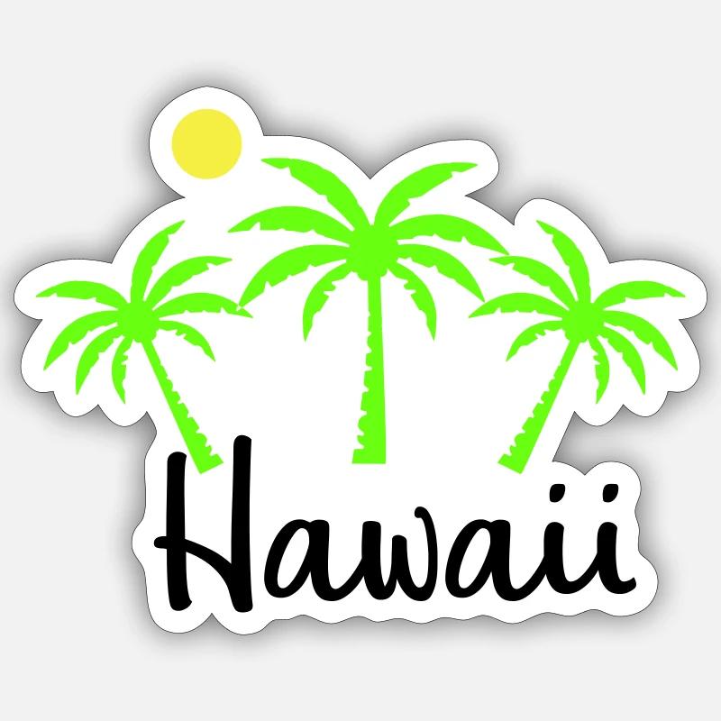 Hawaï - Sticker taille S (10 x 10 cm) - blanc mat