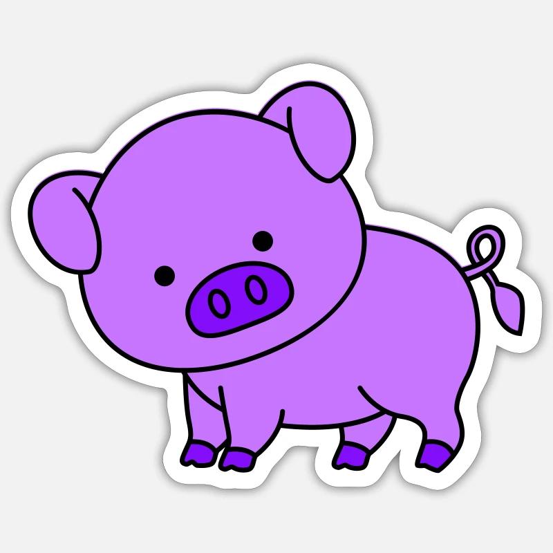 Cochon - Sticker taille S (10 x 10 cm) - blanc mat