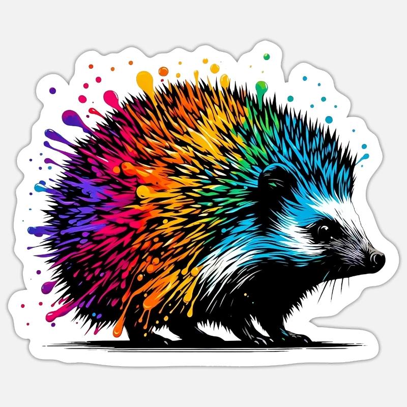 Igel - Sticker Größe S (10 x 10 cm) - Mattweiß