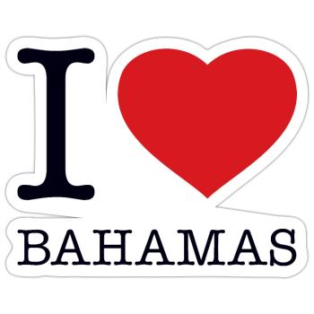 I LOVE BAHAMAS - Sticker Größe S (10 x 10 cm) - Mattweiß - Vorne