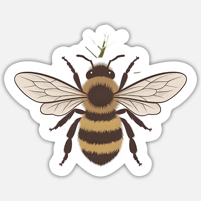 Bee - Sticker taille S (10 x 10 cm) - blanc mat
