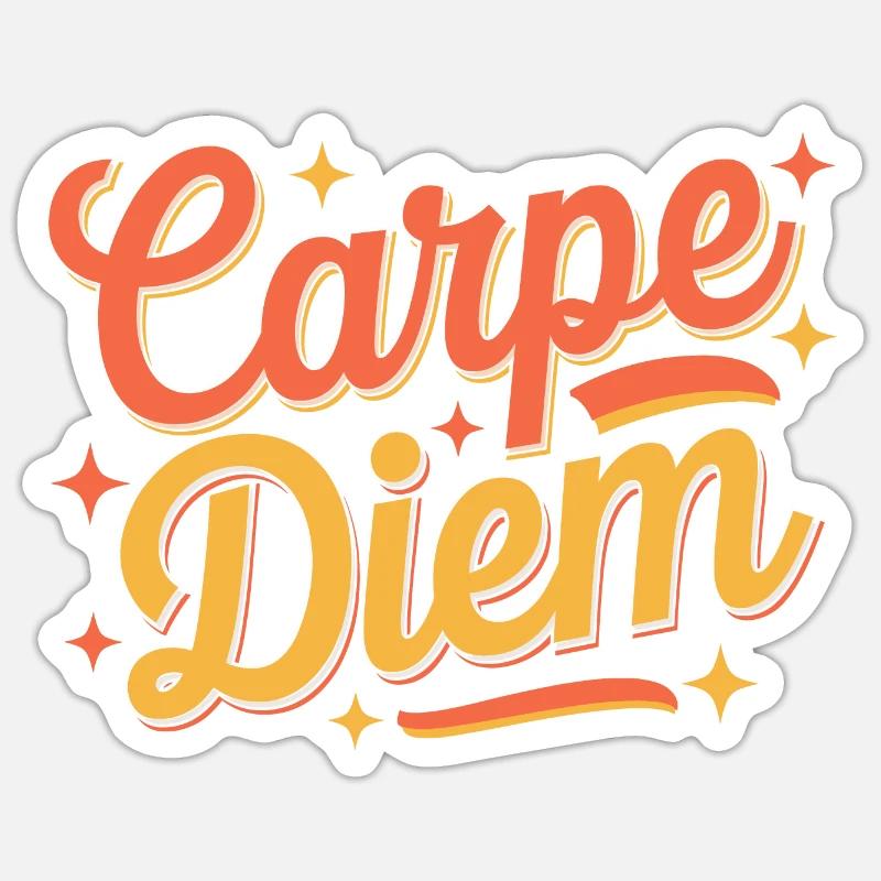Carpe Diem - Sticker taille S (10 x 10 cm) - blanc mat