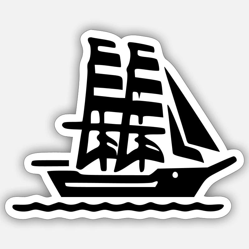 Sailing ship - Sticker size S (10 x 10 cm) - white matte