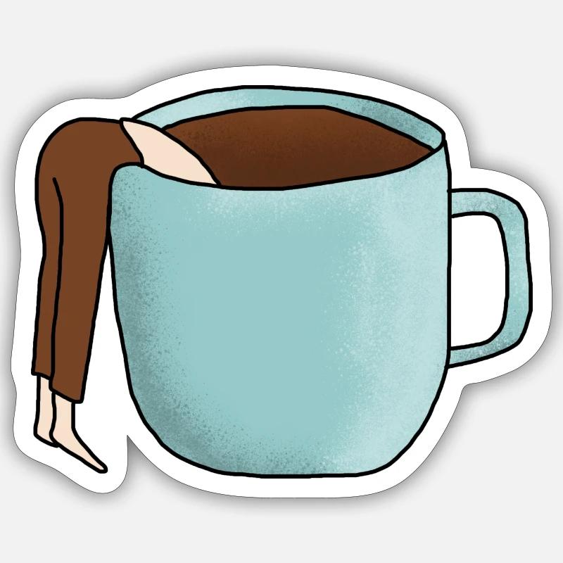 Kaffee! - Sticker Größe S (10 x 10 cm) - Mattweiß
