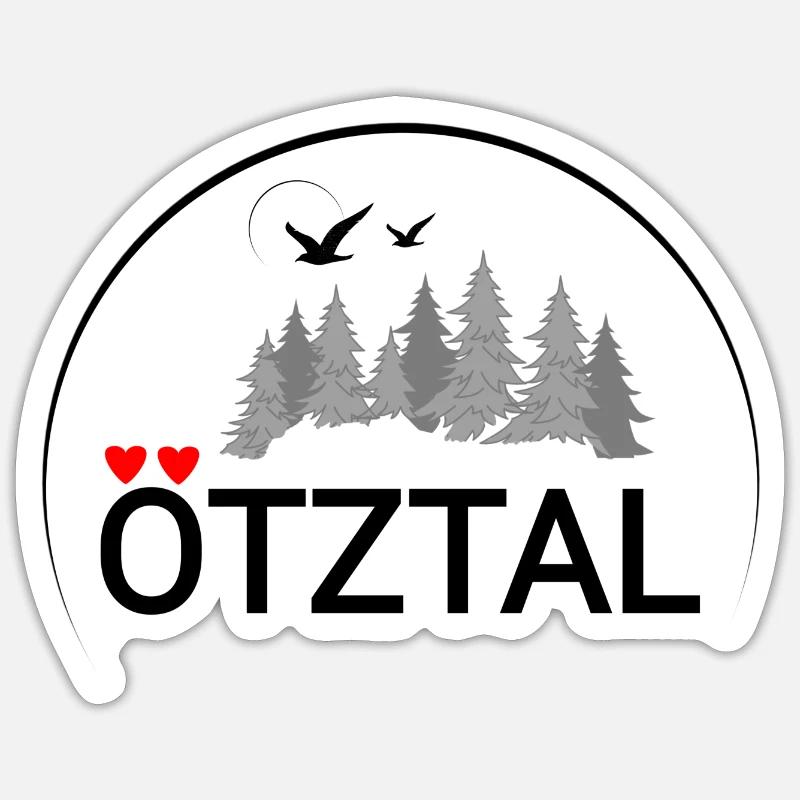 Ötztal Liebe - Sticker Größe S (10 x 10 cm) - Mattweiß