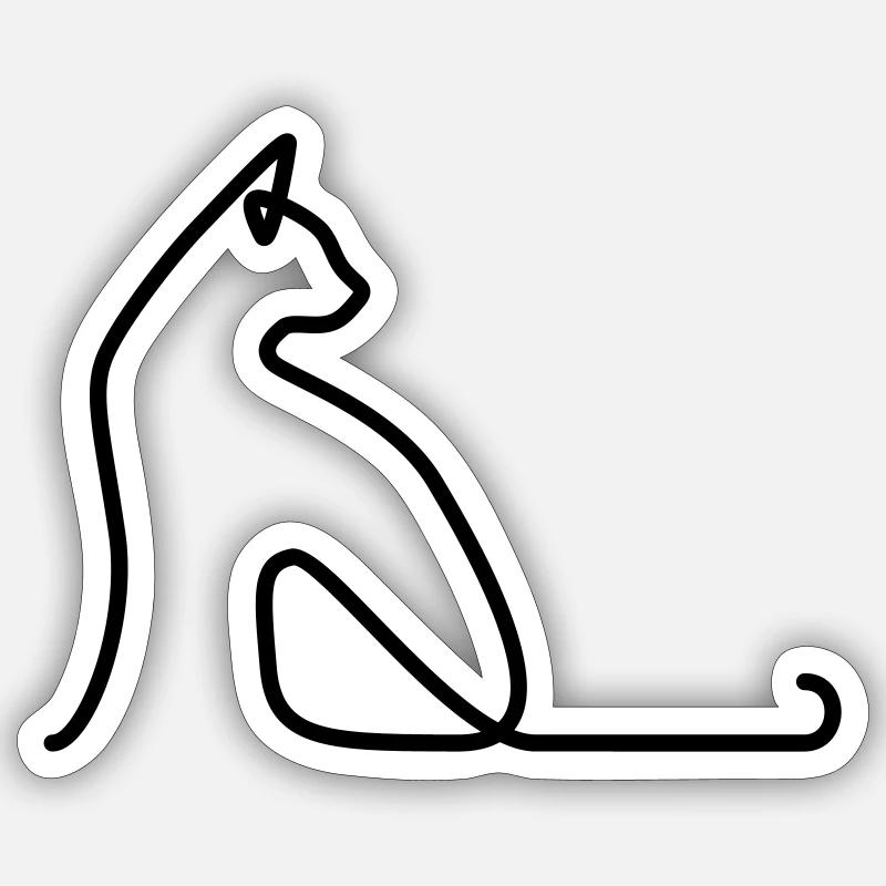 Cat 02 - Sticker taille S (10 x 10 cm) - blanc mat