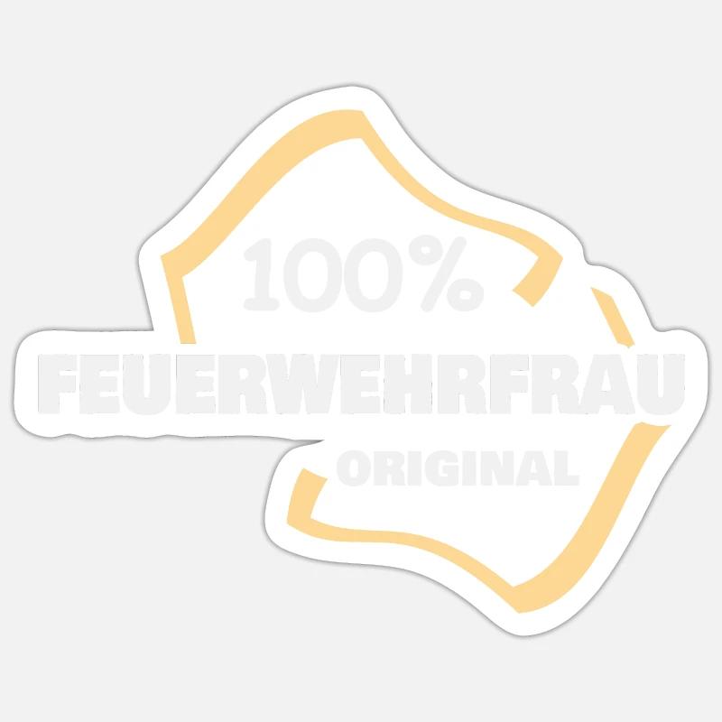 Profession : Pompier - Sticker taille S (10 x 10 cm) - blanc mat