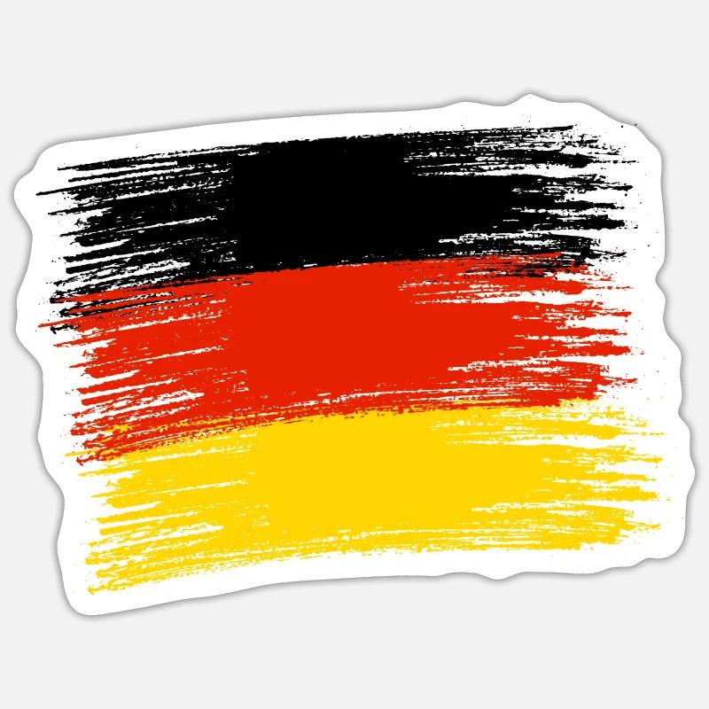 GERMAN FLAG - Sticker size S (10 x 10 cm) - white matte