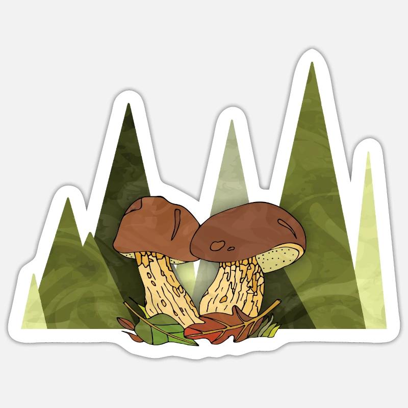 mycètes - Sticker taille S (10 x 10 cm) - blanc mat