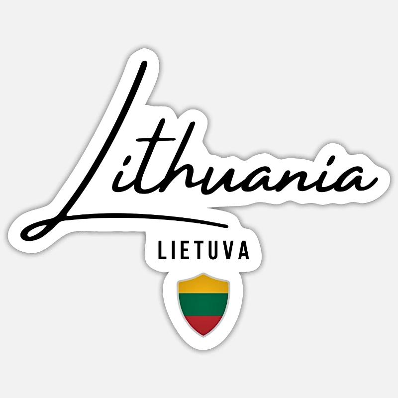 Drapeau lituanien, fierté lituanienne - Sticker taille S (10 x 10 cm) - blanc mat