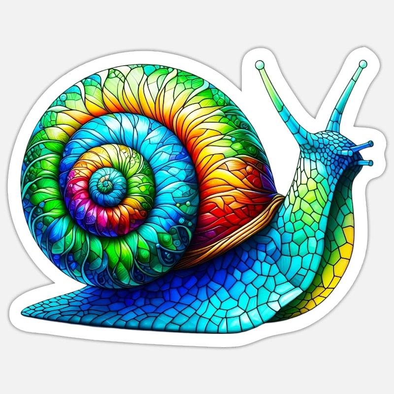 Escargot - Sticker taille S (10 x 10 cm) - blanc mat