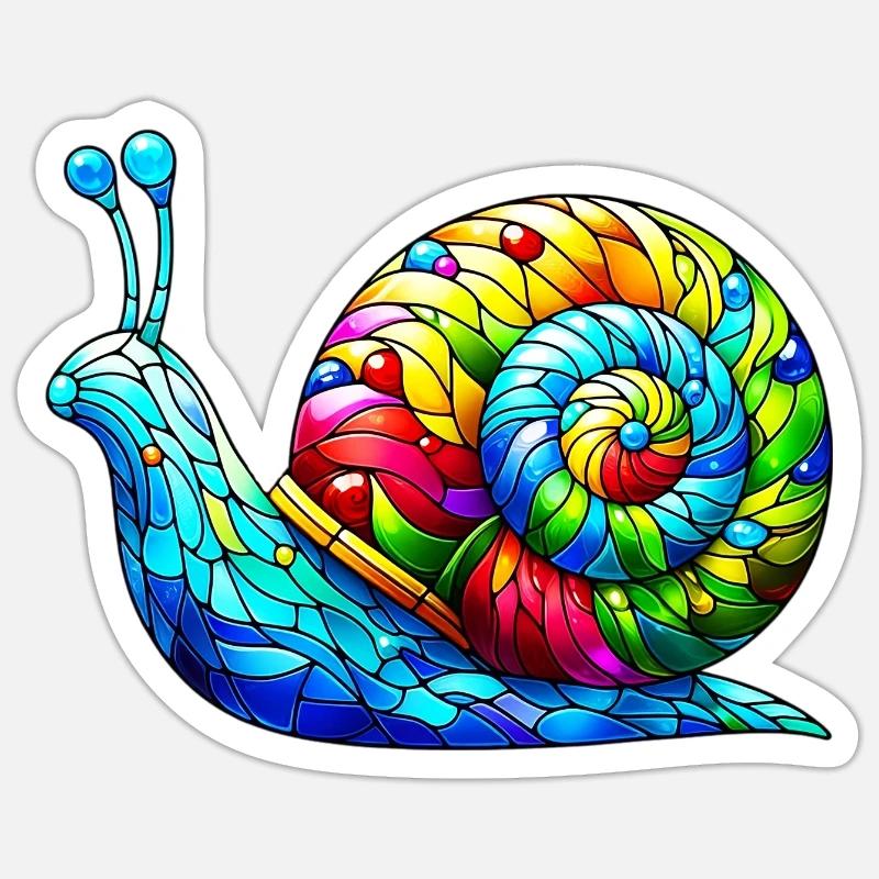 Snail - Sticker size S (10 x 10 cm) - white matte