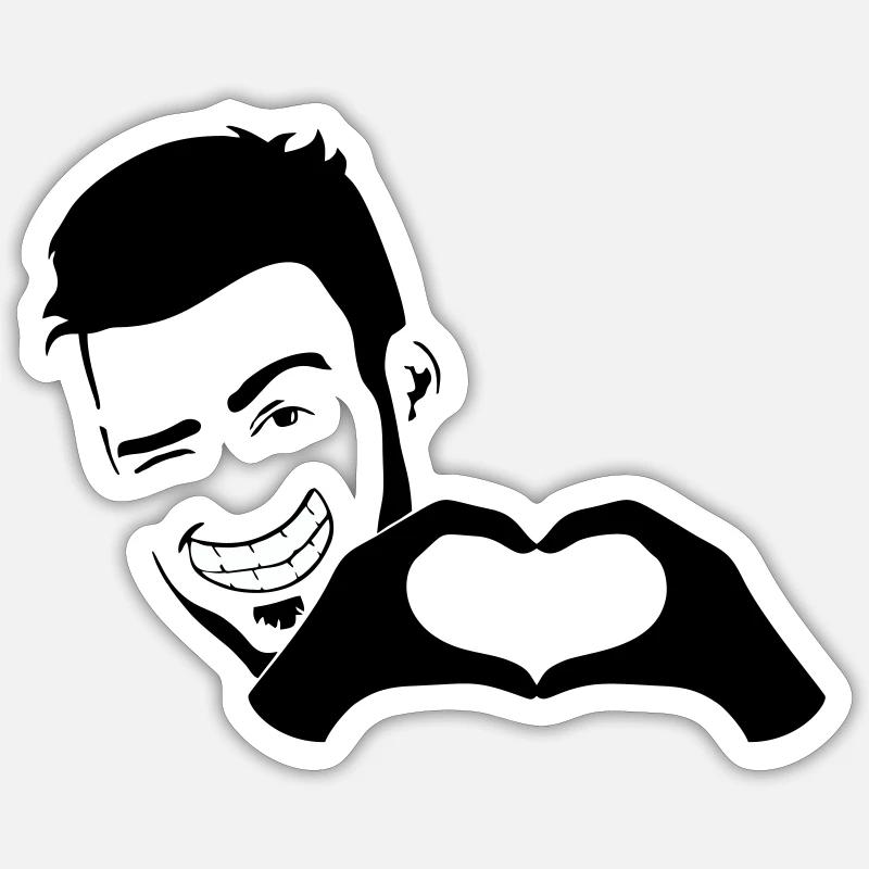 Stefan Herz - Sticker Größe S (10 x 10 cm) - Mattweiß