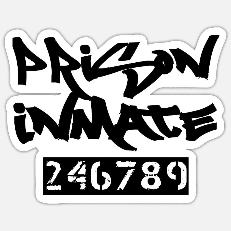 Halloween inmate group costume - Sticker size S (10 x 10 cm) - white matte