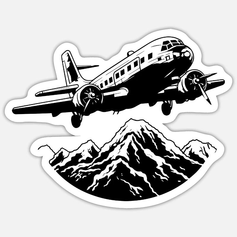 Airplane Graphics - Sticker size S (10 x 10 cm) - white matte