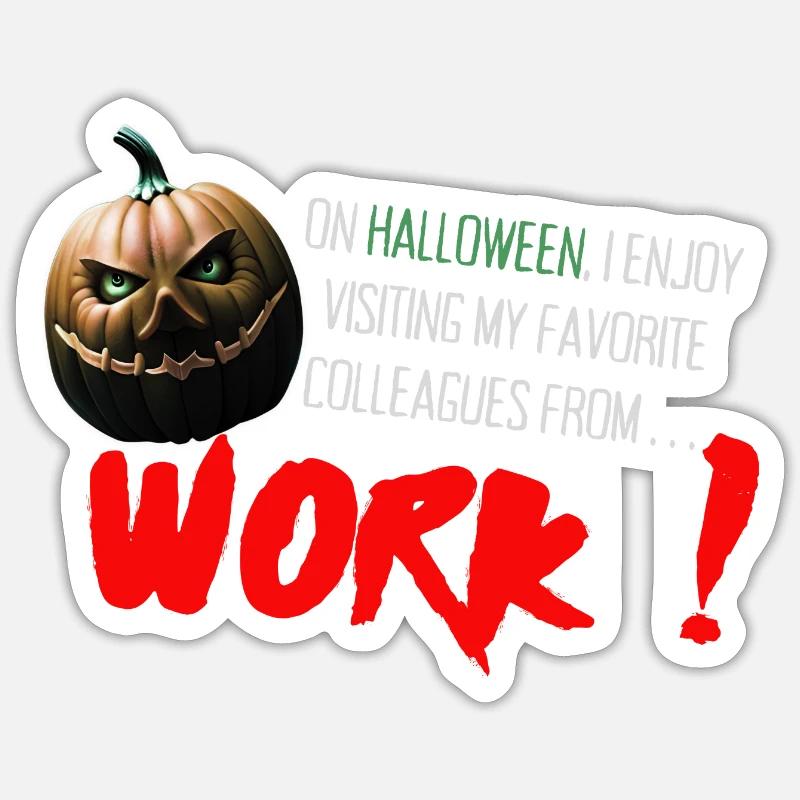 Halloween Design- Arbeitskollegen - Sticker Größe S (10 x 10 cm) - Mattweiß