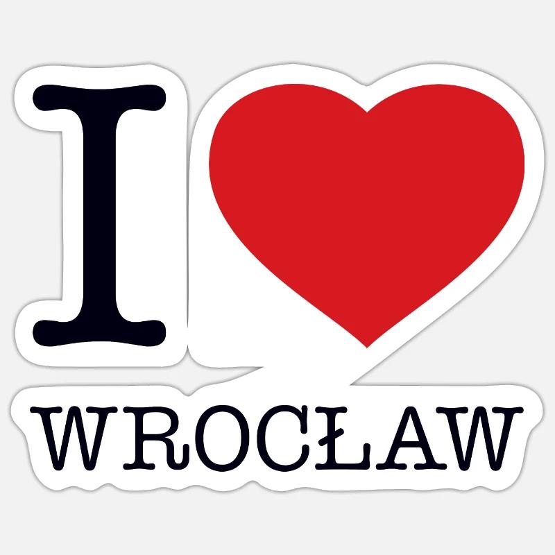 J’ADORE WROCLAW - Sticker taille S (10 x 10 cm) - blanc mat