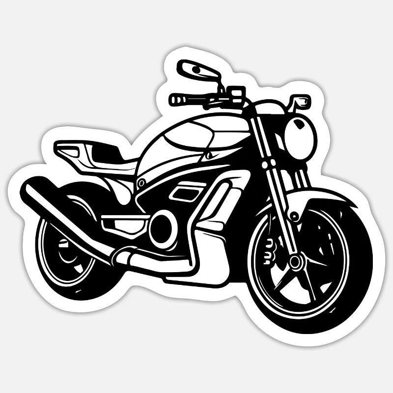 Motorrad Biker - Sticker Größe S (10 x 10 cm) - Mattweiß