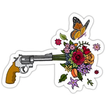 Eine Waffe für den Frieden - Sticker Größe S (10 x 10 cm) - Mattweiß - Vorne