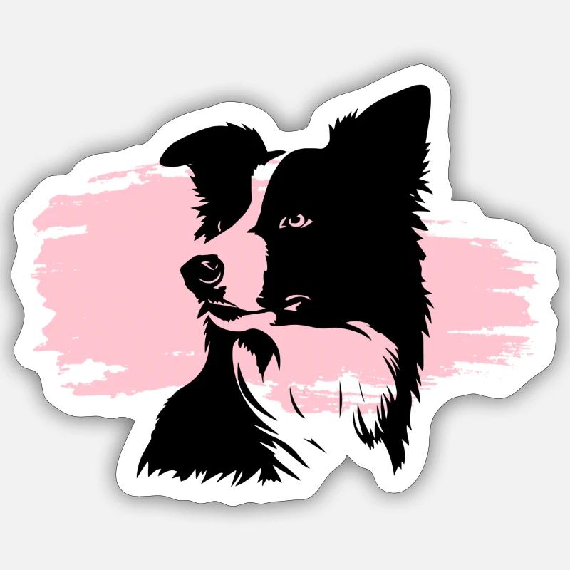 Border Collie Kopf Sticker Größe S (10 x 10 cm)