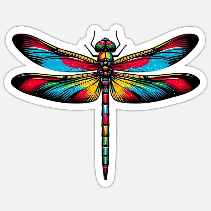 Libellule - Sticker taille S (10 x 10 cm) - blanc mat