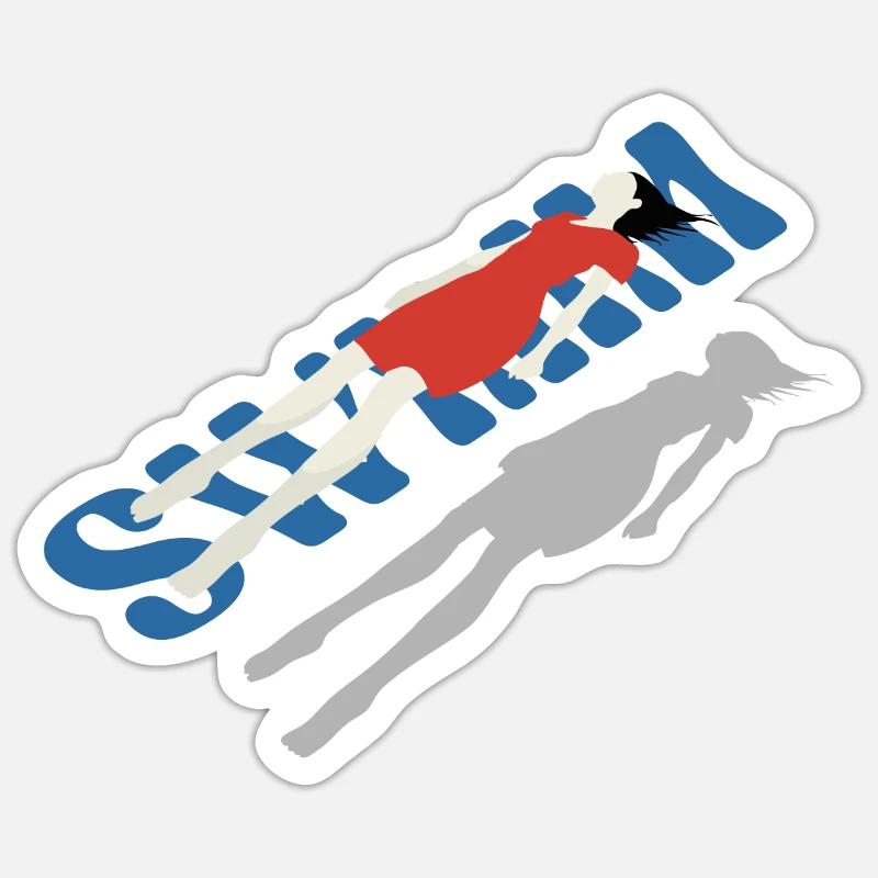 Schwimmen oder sommerliche Gelassenheit Sticker Größe S (10 x 10 cm)