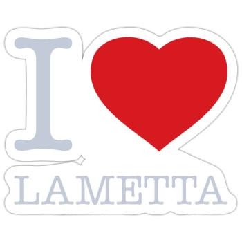 I LOVE LAMETTA - Sticker Größe S (10 x 10 cm) - Mattweiß - Vorne