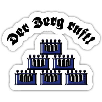 Der Berg Ruft! (Bier Bierkästen Bierkisten / Blau) - Sticker Größe S (10 x 10 cm) - Mattweiß - Vorne