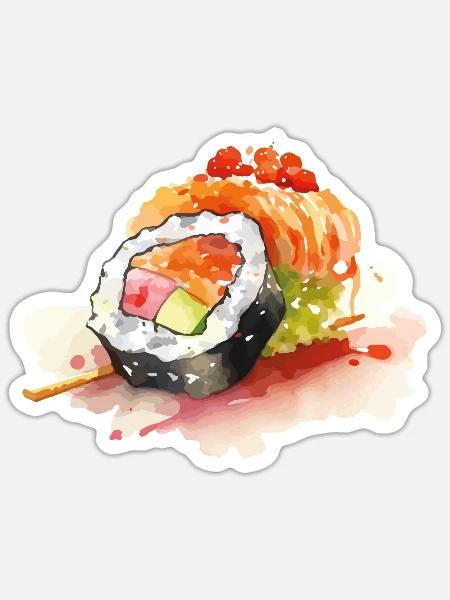 Sushi - Sticker size S (10 x 10 cm) - white matte