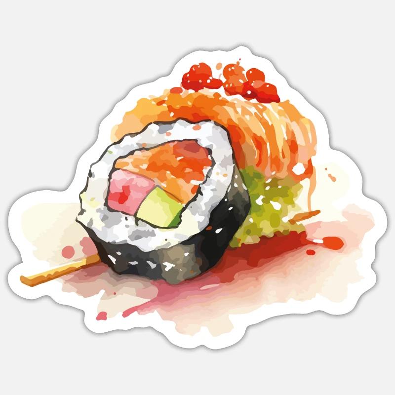 Sushi - Sticker size S (10 x 10 cm) - white matte
