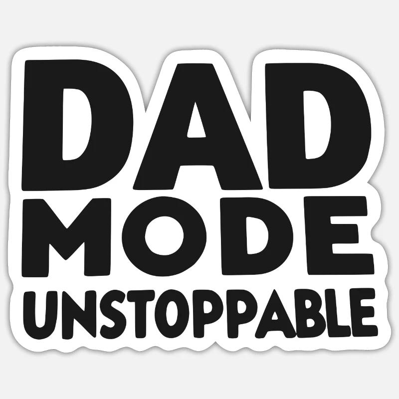 Mode papa imparable - Sticker taille S (10 x 10 cm) - blanc mat